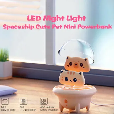 $32.99 • Buy 2*800mAh Portable Mini Power Bank Cute Cat With LED Night Light Charger New Gift