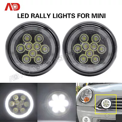 Black LED Halo Rally DRL Driving Lights For Mini Cooper R55 R56 R57 R58 R59 • $122.39