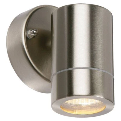 £18 • Buy Saxby Palin Down Wall Light Brushed Stainless Steel GU10