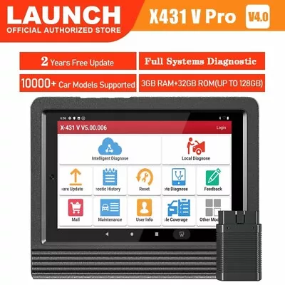 $729 • Buy LAUNCH X431 V PRO 4.0 Auto OBD2 Scanner Bidirectional Diagnostic Tool Key Coding