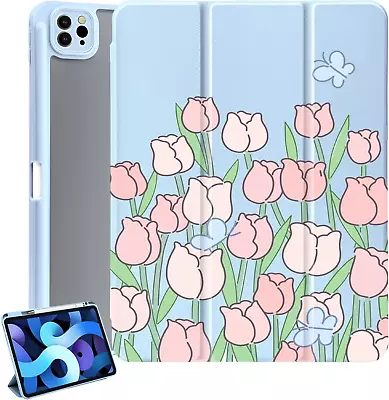 Cartoon Butterfly Tulip Ipad Pro 12.9 Inch Case For 2022/2021/2020(6Th/5Th/4Th G • £71.38