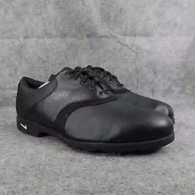 Nike Shoes Mens 11.5 Golf Cleat Saddle Oxford Classic Waverly Last Black Leather • $59.97