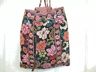 Vera Bradley Small Drawstring Backsack Mod Floral Pink 13 X 11 X 2 EUC • $17.95