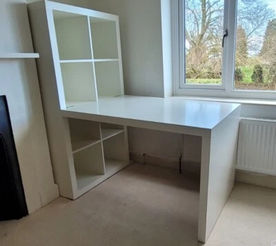 £6.50 • Buy Ikea Kallax/Expedit White Desk & Cube Shelving  Bookcase 8 Section
