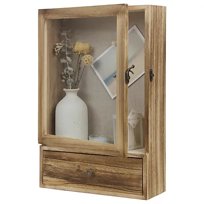 Shadow Box Display Case Large 11x16 Shadow Box Picture Frame W/ Drawer Wood • $39