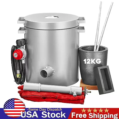 12KG Propane Melting Furnace Kit Gas Metal Forge Crucible Metal Recycling 2700℉  • $131