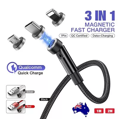 3 In1 For IPhone Magnetic Charger Lead Data Micro USB Type C Fast Charge Cable • $10.15