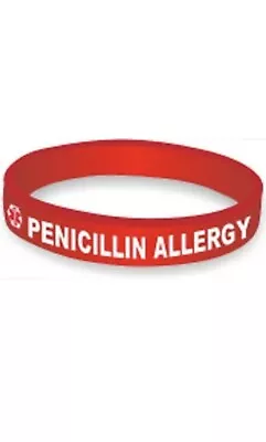 PENICILLIN ALLERGY Medical Alert Bracelet ID Emergency Wristband Soft Plastic • $7.99