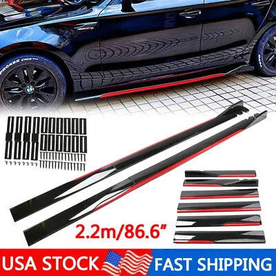 Red Gloss Black Side Skirt Rocker Panel Lip For VW For Golf MK6 MK7 GTI Jetta • $53.95