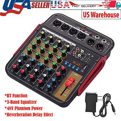 Professional 4 Channel USB Studio Audio Mixer Board BT Sound Mixing Console A1I8 • $50.34