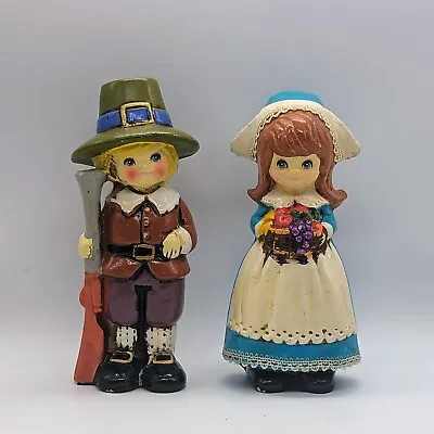 Boy And Girl Pilgrims By Napcoware Japan M8228 1970s Vintage 6  High With Labels • $26