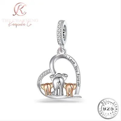 Elephant Charm Genuine 925 Sterling Silver For Charm Bracelet - Birthday Gift • £16.99