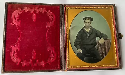 Antique Boxed Half Plate Daguerrotype Photograph Of A Sailor • $236.46