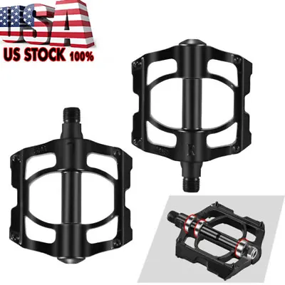 9/16  Bike Pedals MTB Road Bicycle Aluminum Alloy Metal Sealed Bearing Non-Slip • $14.65