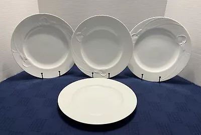 Mikasa Classic Flair White Calla Lilies Porcelain Dinner Plates PristineSet Of 4 • $65