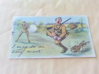 1911 Julius Bein Postcard Hunter Hunting Rabbit Rifle Comic Series #15 Glasco Ks • $7.99