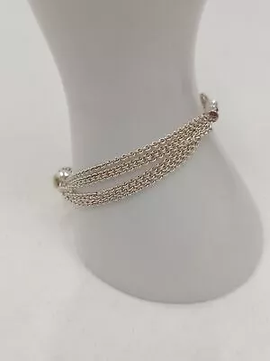  Pandora Sterling Silver Multistrand One Clip Station Bracelet 925 ALE  • £9.99