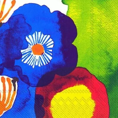 £4.99 • Buy Marimekko JUHANNUSTAIKA Bright Floral Paper Lunch Napkins 3 Ply 33 Cm Sq