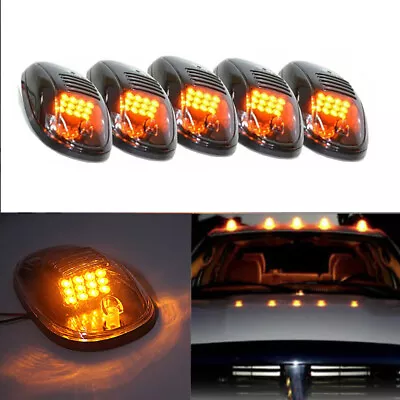 $25.95 • Buy 5pc Amber LED Cab Roof Marker Lights Smoke Cover For Dodge RAM 2500 3500 99-02