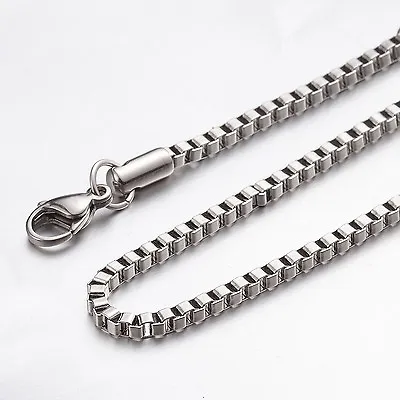  2mm 16 -40  Silver Stainless Steel Box Necklace Chain Sb27 USA Seller • $9.99