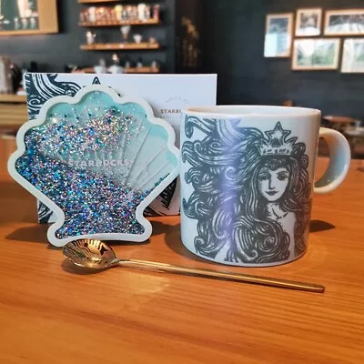$34.19 • Buy 2022 Starbucks Sea Goddess Mermaid Coffee Mug Cup 16oz With Shell Coaster Spoon 