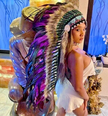 $189 • Buy Indian Headdress War Bonnet Halloween AUTHENTIC COLLECTION Little Big Horn 