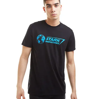 Marvel Mens Stark Industries Logo T-shirt Black S-2XL Iron Man Official • £13.99