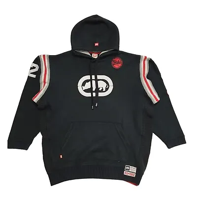 Ecko Unltd Y2k Black Drawstring Sweatshirt Hoodie Uk Men' Size XL • £44.99