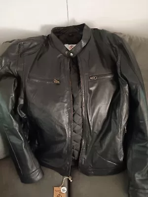 Motorcycle Mens Leather Jacket XL Genuine Sheep Leather  • $65