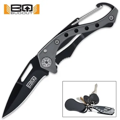BUGOUT Carabiner Mini Frame Lock Key Chain Pocket Knife - 4-3/4 Overall Length • $10.95