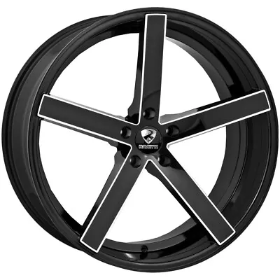 Ravetti M1 22x8.5 5x112 +32mm Black/Milled Wheel Rim 22  Inch • $282