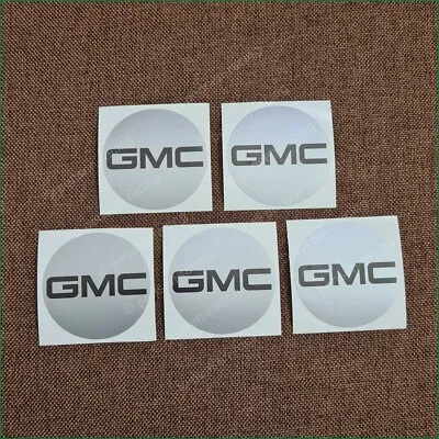 X5 51mm 2  GMC Silver Vinyl Sticker Laminated Wheel Center Cap Decals Kit • $11.70