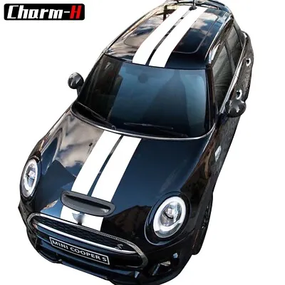 Car Styling Dual Rally Racing Hood Rear Roof Stripes Decal For Mini Cooper • $25.22