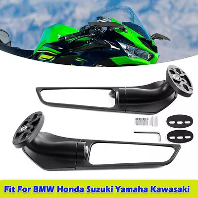 Pair For Yamaha YZF R1 R3 R6 Adjustable Side Mirrors Rearview Wind Wing Mirror • $33.32