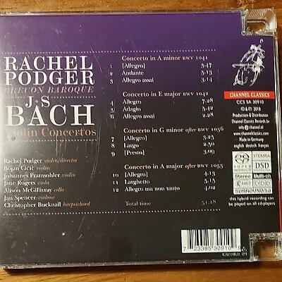 JS Bach Violin Concertos Rachel Podger CD • £10