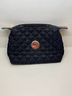 Mimco Make Up Bag Black Quilted Rose Gold Hardware • $22.83