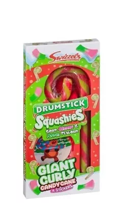 Swizzels Drumstick Squashies Giant Curly Candy Cane And Stickers - Cherry Apple • £2.50