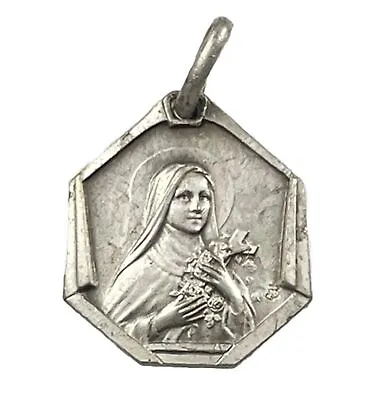 Vintage Catholic St Therese Silver Tone Religious Medal France • $9.99