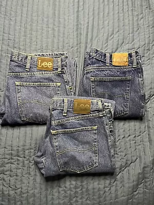 Lee Jeans Relaxed Fit Denim Lot Of 3 Men’s 34x32 Blue • $40