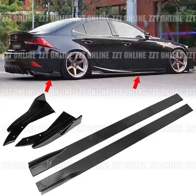 For Lexus IS200 IS350 IS250 IS400 Gloss Side Skirt Extension Lip + Rear Splitter • $88.99