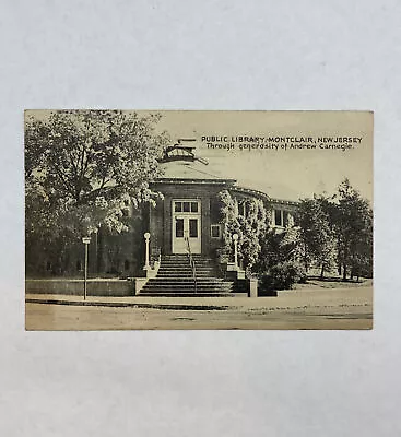 Postcard Public Library Montclair NJ 1945 • $7.02