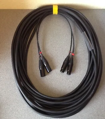 2 Way XLR Loom 20m - Black & Gold XLR's - Very High Quality Flexible Cable  • £48