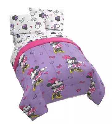 Minnie Mouse Purple Love TWIN Size Comforter  64”x86” • $79