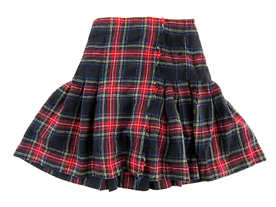 Brooks Brothers 100% Wool Blue Red Green Plaid Tartan Pleated Kilt Skirt Women 8 • $31.49