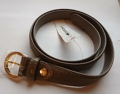 Lacoste Womens Leather Belt Brown Gold 36  / 90cm  • £17.99