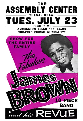 JAMES BROWN 1968 Tulsa Assembly Center Concert Poster • $12.99