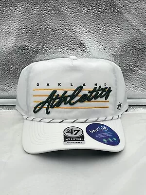 Oakland Athletics MLB '47 Brand White Script Hitch Rope Adjustable Snapback Hat • $38