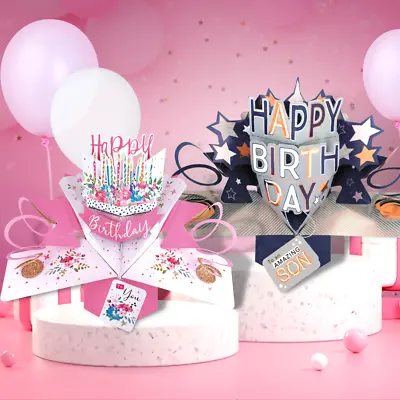 Pop Up Birthday Card Choice Of Birthday Greeting Cards 3D Pop Up Cards Birthdays • £2.99