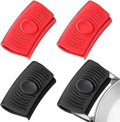 Silicone Pot Holder Sleeve Heat Resistant Pot Glove Pan Handle Cover Grips • £6.59