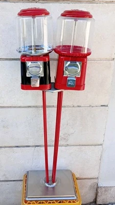 Distributore Caramelle Vintage Rosso 23 Cm - Per Dolci E Noci | Funzionamento A Moneta O Gratis